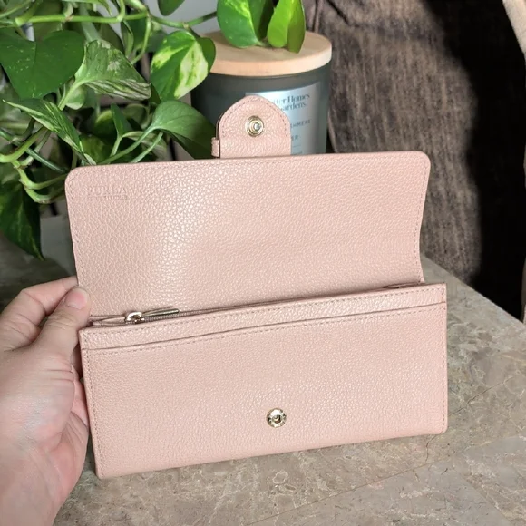 Furla Blush Leather Wallet with Gold Buckle - Picture 5 of 11